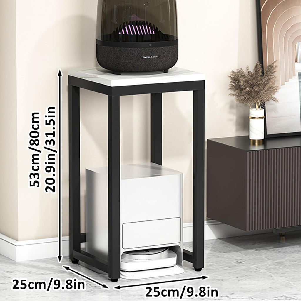 Portable Audio Rack & Game Console Stand - Media Storage Shelf for Projector & Entertainment Center - Gaming Cabinet for Living Room & Meeting Room (White, 25x25x53cm)