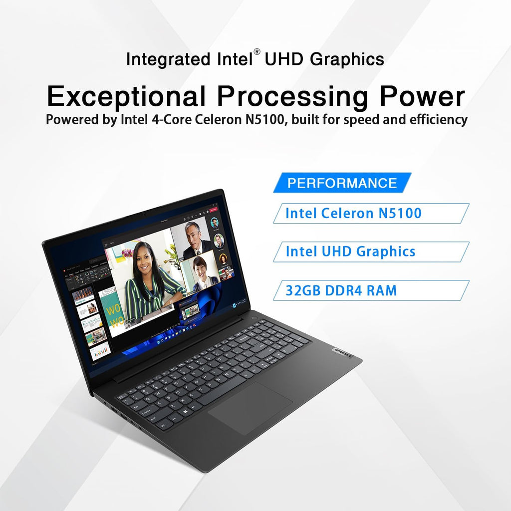 Lenovo V15 Business Laptop | Intel 4-core Processor | 15.6' FHD (1920 x 1080) | 32GB RAM | 1TB SSD | Ethernet RJ-45 | Military Durability | Windows 11 Pro | w/WOWPC 500GB External Storage