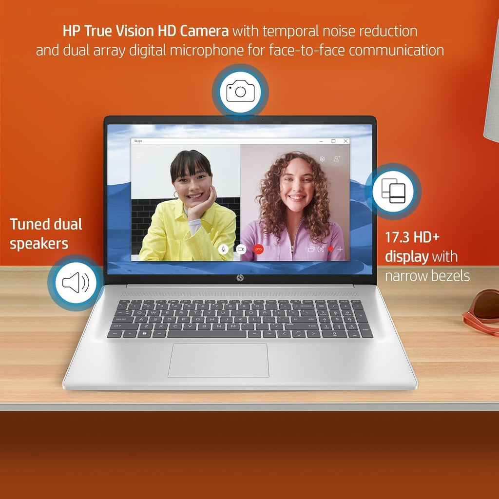 HP 17 inch Laptop, Microsoft Office 2024 Lifetime License & Windows 11 Pro, AMD Ryzen 5 7430U Processor, 64 GB RAM, 1 TB SSD, 17.3' FHD Display, AMD Radeon Graphics, Long Battery Life, Anti-Glare