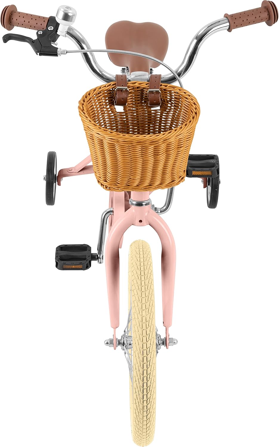 Retrospec Beaumont Mini 16in Kids Bike with Training Wheels & Basket - Beginner Bicycle for 4-6 Year Olds, Low-Profile Frame, V-Brakes & Safety Bell