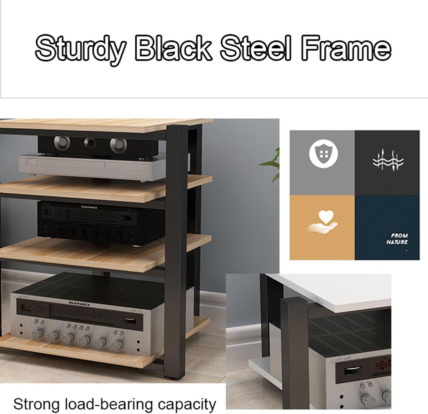 Modern 3-Tier Wooden AV Cabinet - Stylish Corner Storage Stand for Home/Office/Theater, Ideal for CD Players & Audio Equipment, Functional & Sleek Design