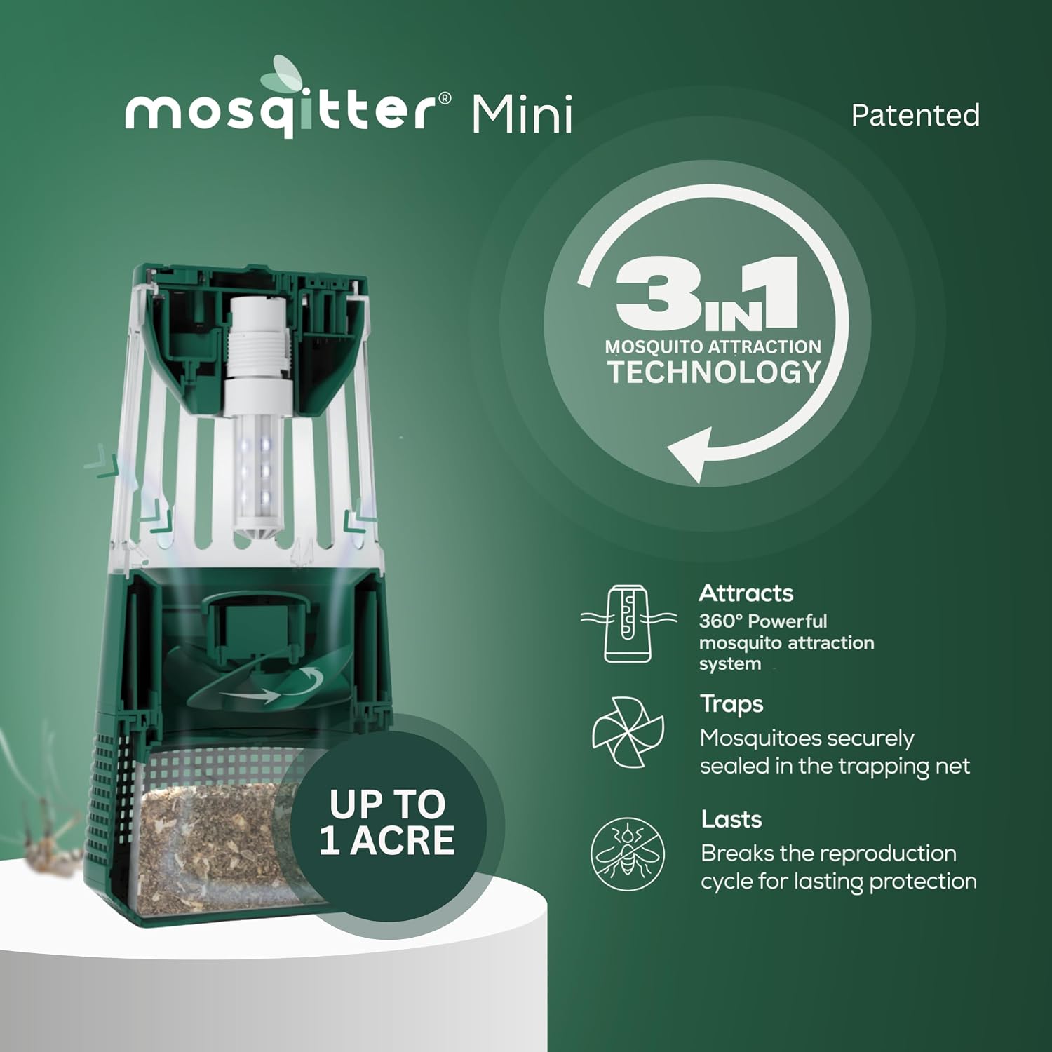 Mini, Mosquito Killer Outdoor, Indoor Flying Mosquito Trap, Indoor Bug Catcher Plug in, 1 Acre Coverage, Flying Insect Trap