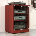 Stereo Component Cabinet,Stereo Cabinet,Audio Cabinet,Audio Rack Cabinet,av Media Stand,Audio Rack,Record Player Console Cabinet,av Cabinet,Media Cabinet,Corner Media Cabinet(Walnut,3-Layer)
