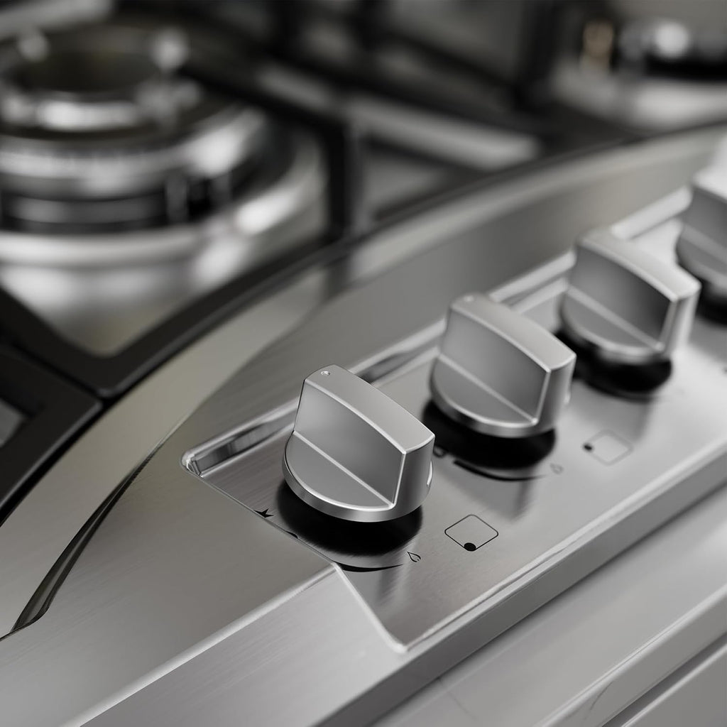 30 inch Drop-in Gas Cooktop with 5 Sealed Burners, Stainless Steel Stovetop, Dishwasher Safe Cast Iron Grates, NG/LPG Convertible, 38K BTU