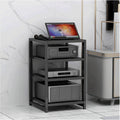 Audio Rack 3/4/5/6 Tier Stereo Rack Audio Equipment Rack Audio Open Rack Cabinet Wooden with Adjustable Shelves AV Stand Waterproof(Nero,4 Tier)