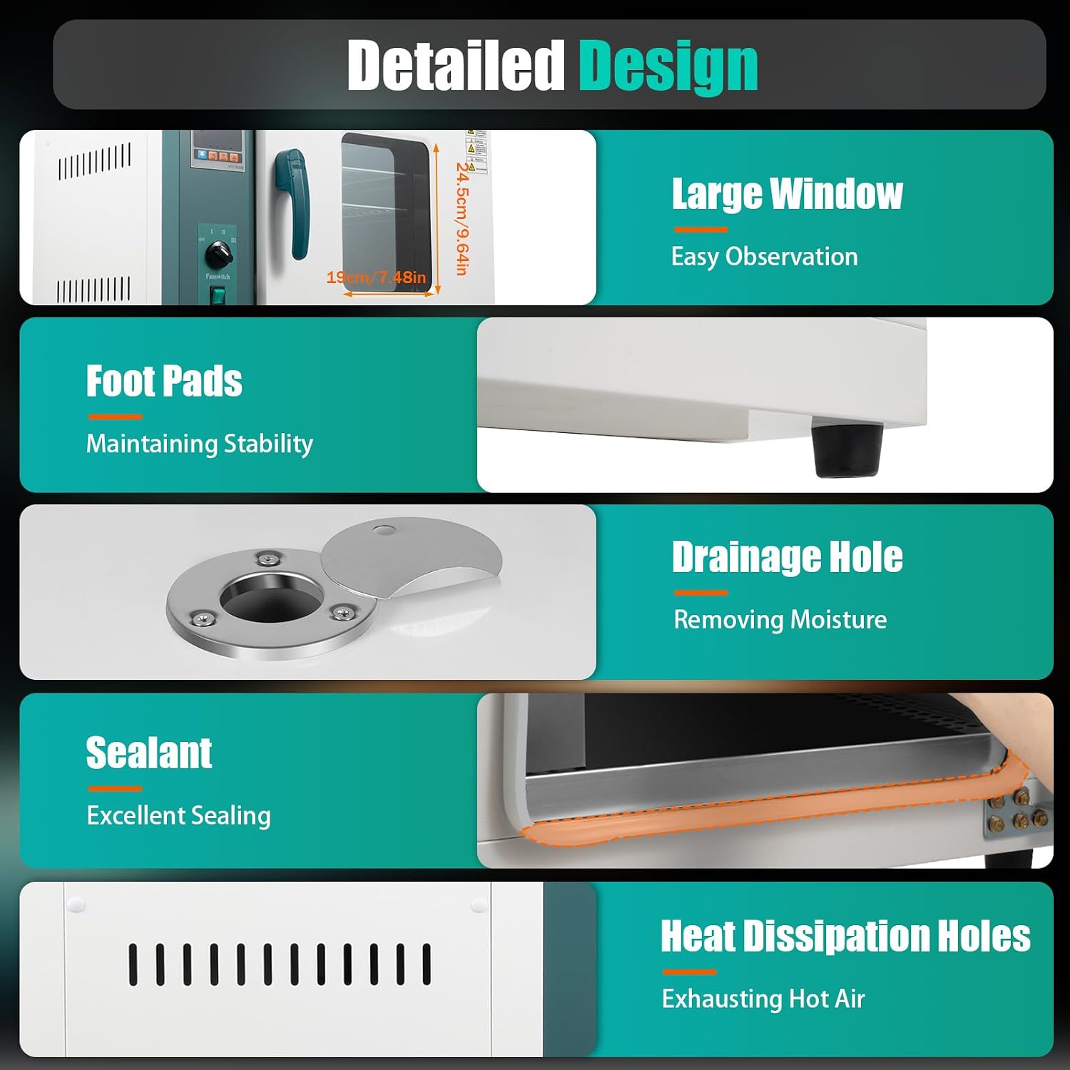 Lab Forced Air Convection Drying Oven, 1000W 110V Horizontal Electric Blast Drying Oven, Constant Temperature Blast Drying Box with Button Control & Temperature Controller, Capacity 12Gal
