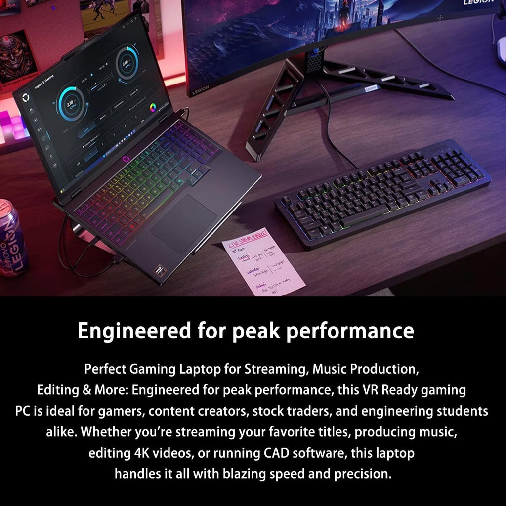 Lenovo Legion 5 15AHP10 RTX 5060 Gaming Laptop,15.1 OLED WQXGA(2560 x 1600) 165Hz, AMD Ryzen 7 260(Beats Intel i7-14700), NVIDIA RTX 5060, 32GB DDR5 RAM,1TB SSD, Wi-Fi 7, Bundle PCO Laptop Cooler