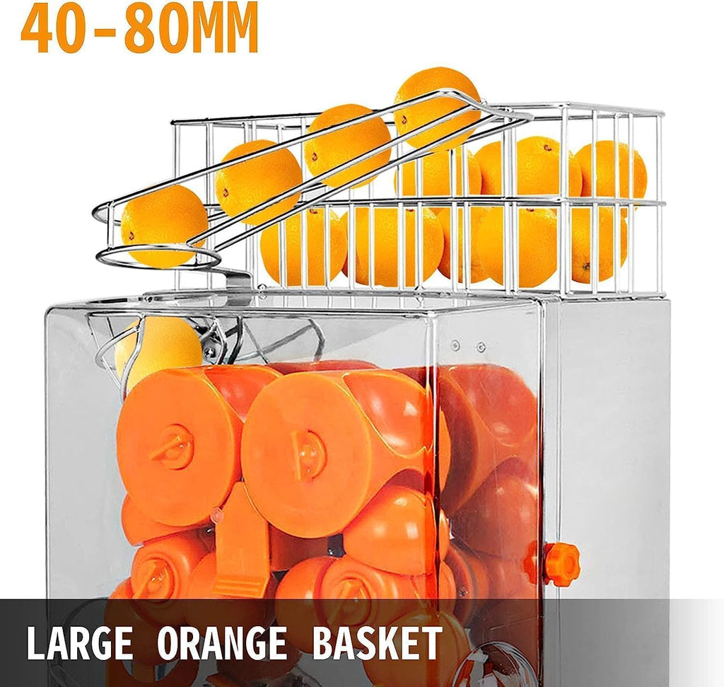 Commercial Juicer Machine E2x, Oranges Juice Machine with Pull-Out Filter Box Commercial Orange Juicer 22-30 Oranges Per Minute, 110V Juice Extractor, 120W Orange Squeezer