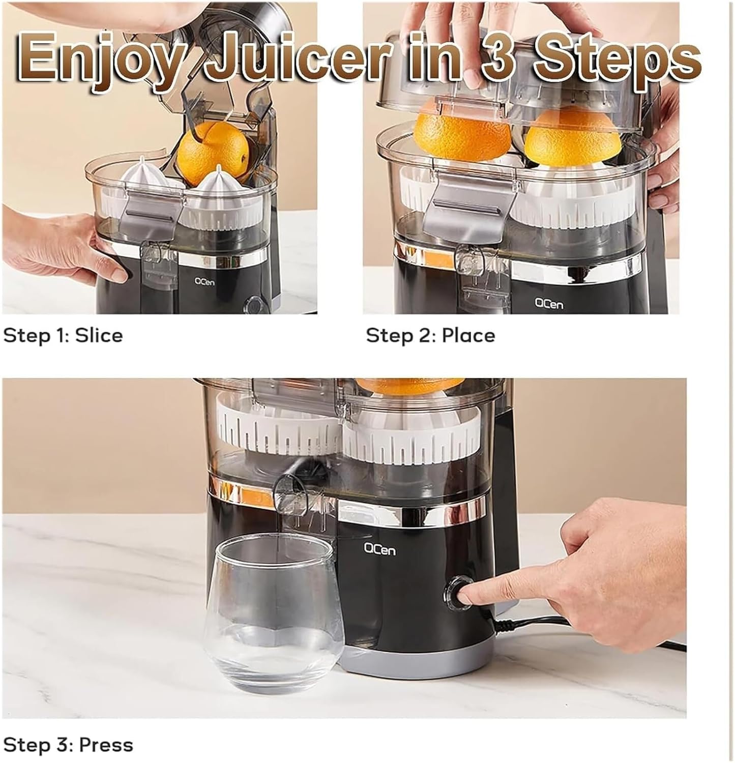 High-Speed 18000 RPM Motor, 8-blade Pulp Tank for Quick Juice Extraction in 20 Seconds, Easy to Clean with Separate Accessories, Perfect for Fresh Citrus Juices at Home