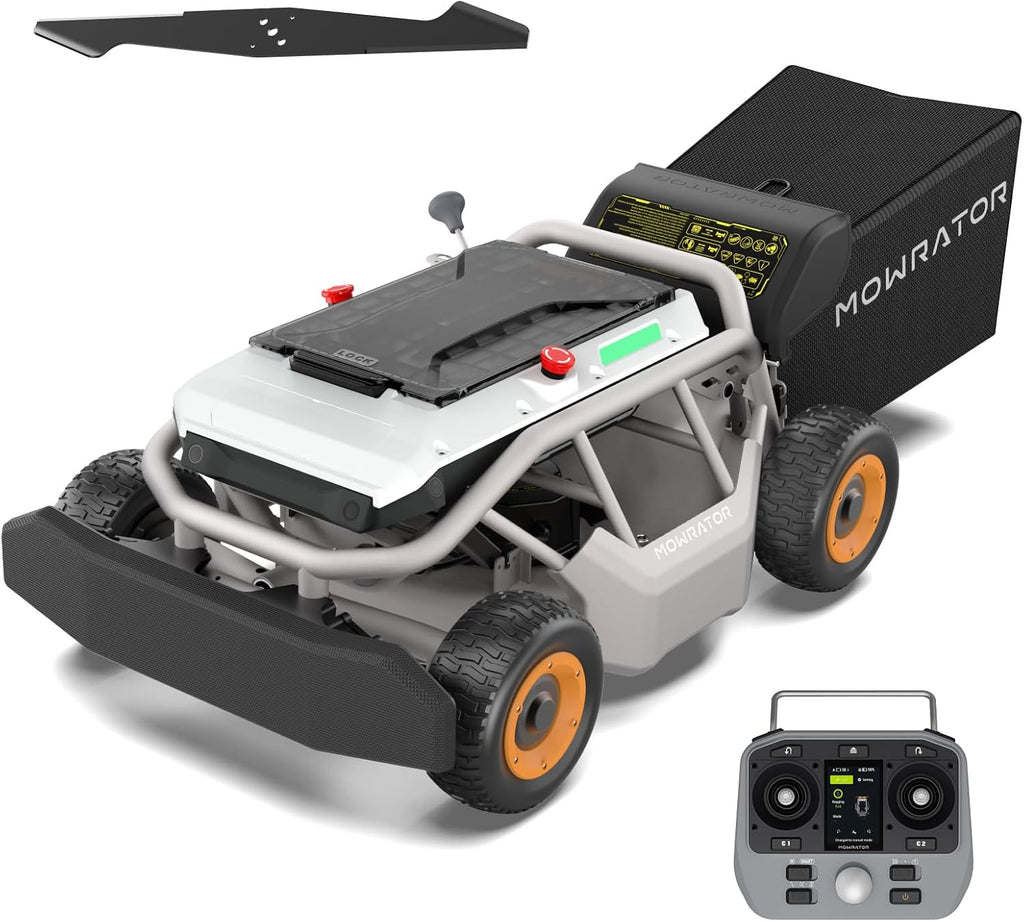 Mowrator S1 4WD 18Ah Remote Control Lawn Mower, All-Season Yard Care, 75% (37°) Slope Climbing, 21' Cutting Width, 1.5–4.3' Adjustable Cutting Height, Up to 1.12 Acres