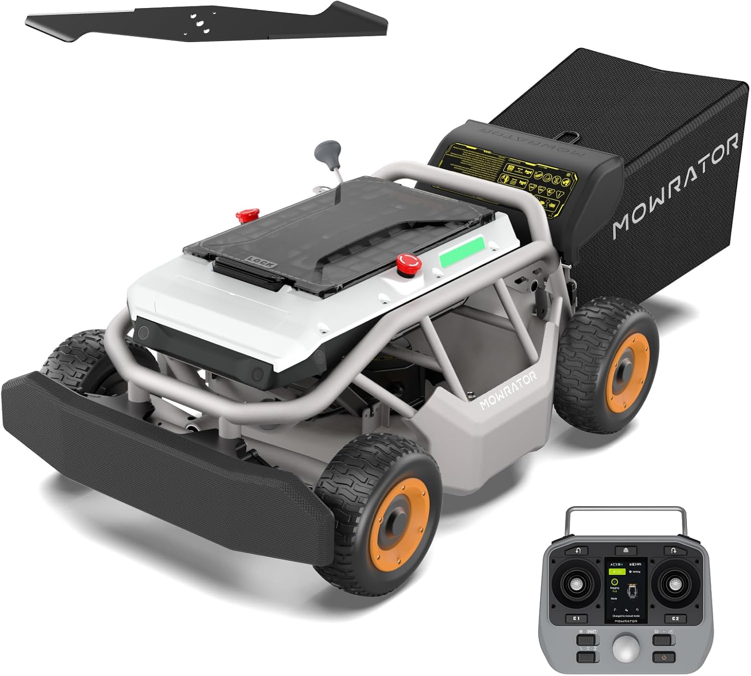Mowrator S1 4WD 18Ah Remote Control Lawn Mower, All-Season Yard Care, 75% (37°) Slope Climbing, 21' Cutting Width, 1.5–4.3' Adjustable Cutting Height, Up to 1.12 Acres