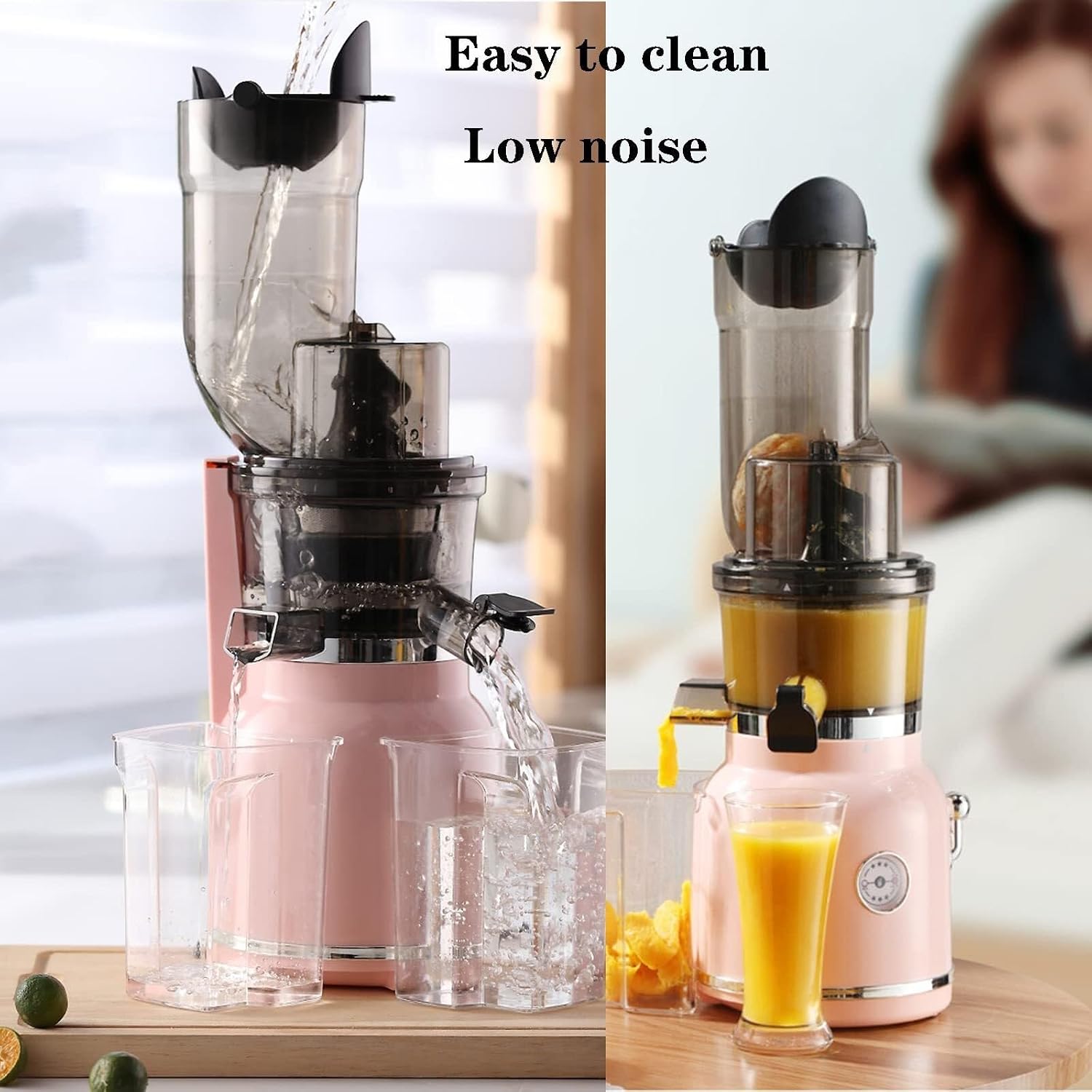 'Slow Masticating Juicer, 180W Cold Press Juicer with Wide Groove, High Juice Yield, Easy to Clean for Vegetables & Fruits, White
