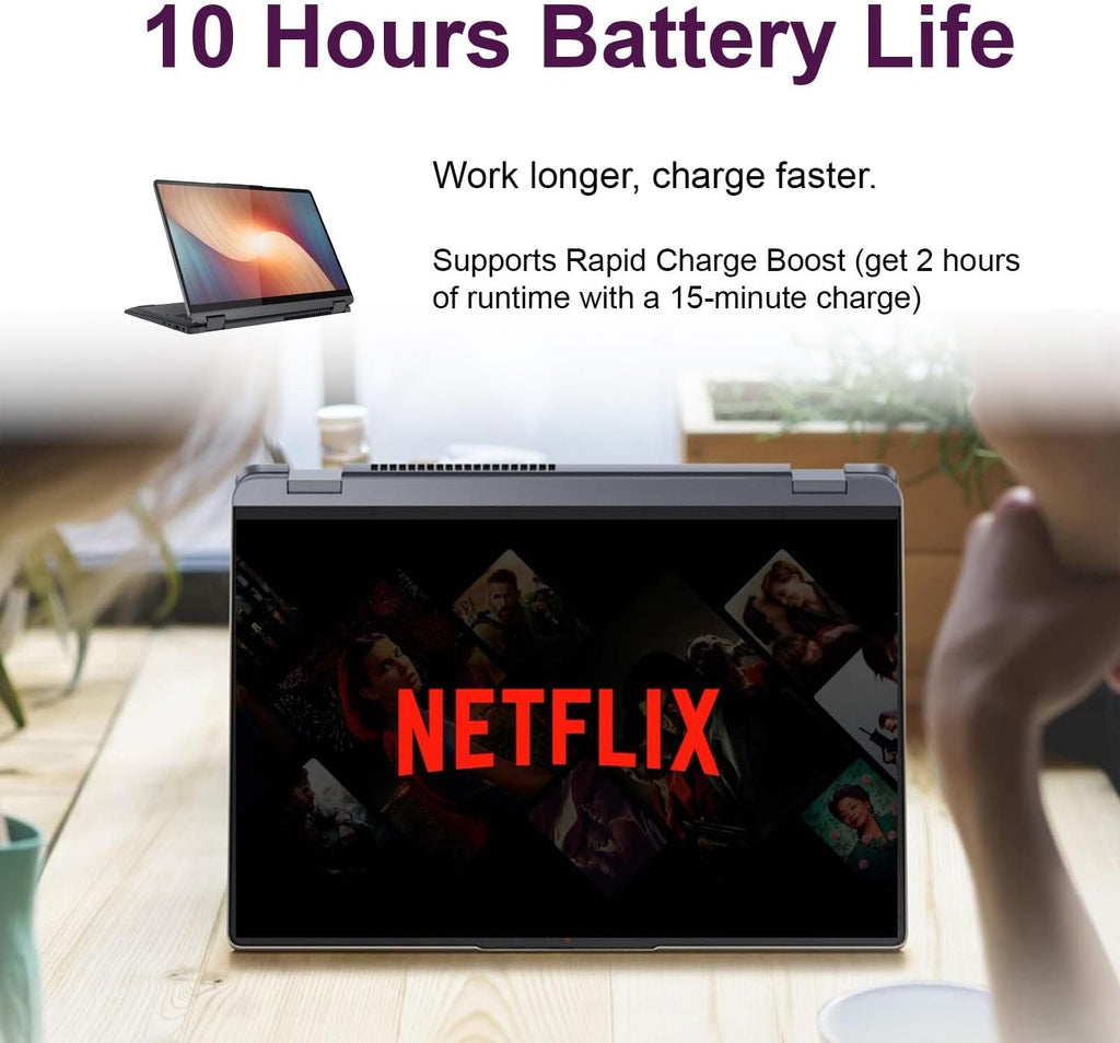 Lenovo IdeaPad 14' 2.2K QHD 2-in-1 Touchscreen Laptop | AMD Ryzen 7 Processor | Win 11 | 16GB RAM | 4TB PCIe SSD | Backlit Keyboard | Fingerprint | 1080P Camera | Convertible Laptop for Work & Study