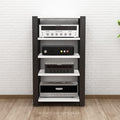 Stereo Racks and Stands, 2/3/4/5 Tier AV Media Stand, Audio Equipment Rack with Adjustable Shelves, Reinforced Steel Frame, Adjustable Footpads, for Home Theater(White,5 Tier 60x51x100cm)