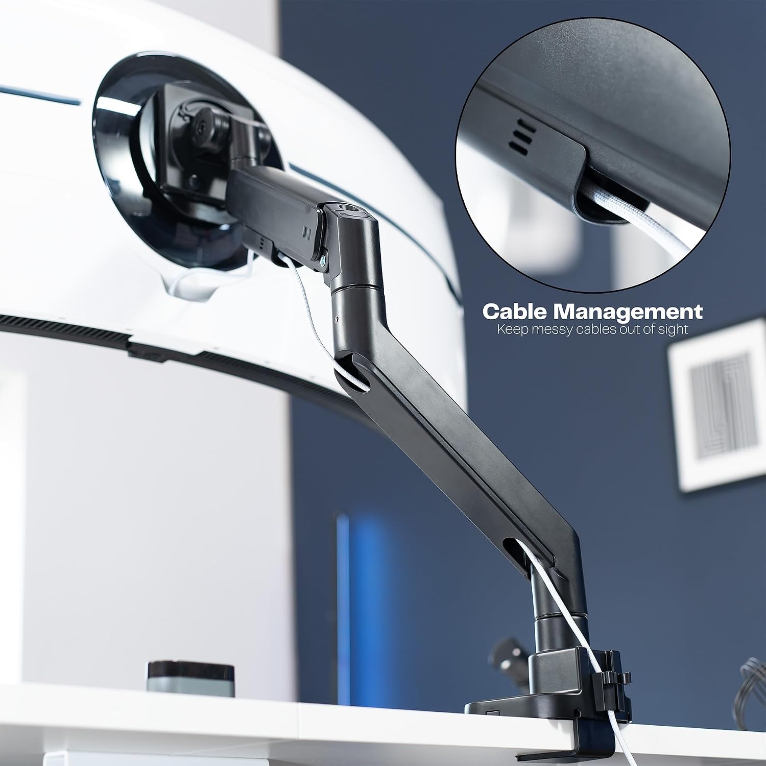 VIVO Heavy Duty Ultrawide Monitor Arm for 57 inch Screens up to 59.4 lbs, Desk Mount TV and Monitor Stand Designed for Samsung Odyssey Ark, Neo G9, ViewFinity S9, and More, Black, STAND-GT57