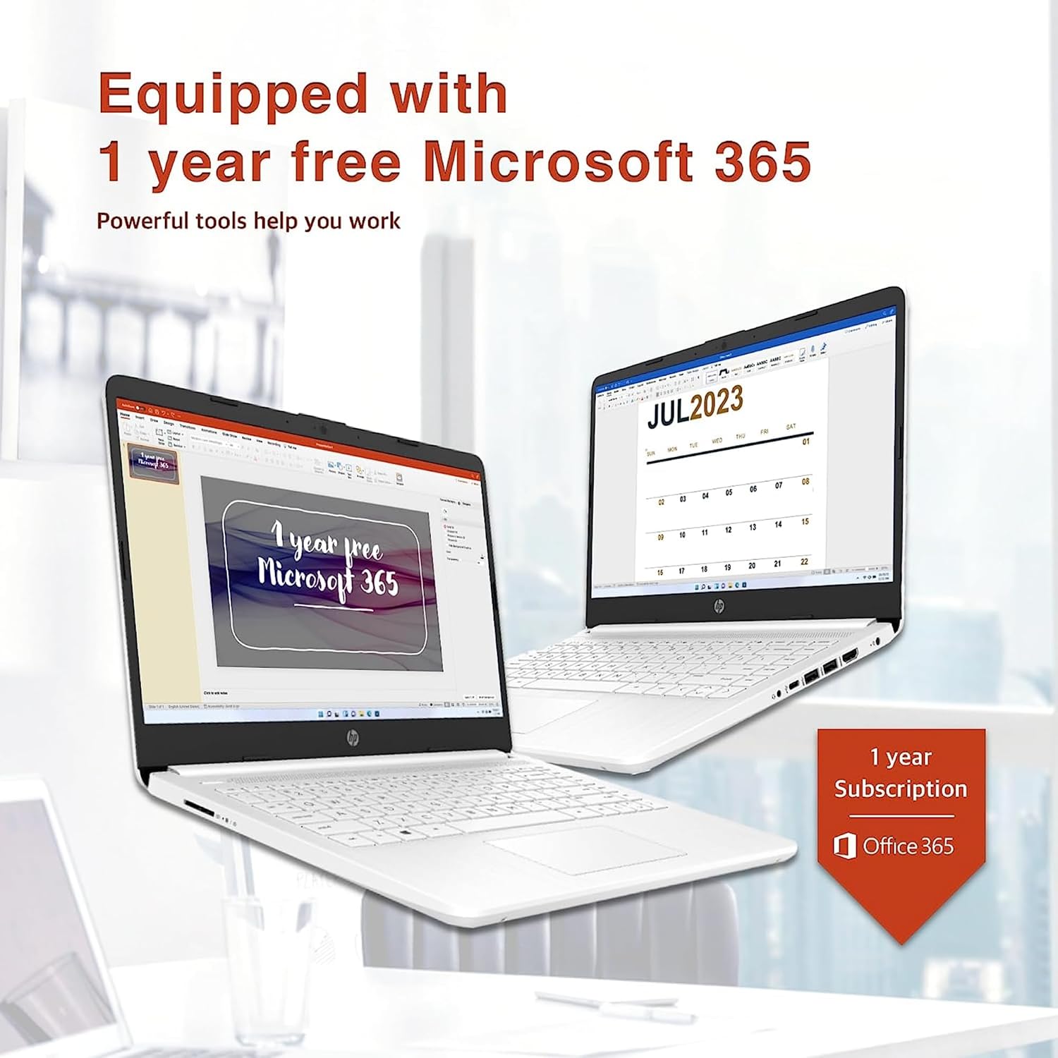 HP Stream Laptop, 14' HD Display, Intel Celeron N4120 Processor, 16GB Memory, 320GB Storage (64GB eMMC + 256GB Card), 1-Year Office 365, Webcam, HDMI, Wi-Fi, USB-C, Windows 11 Home, White, JVQ MP