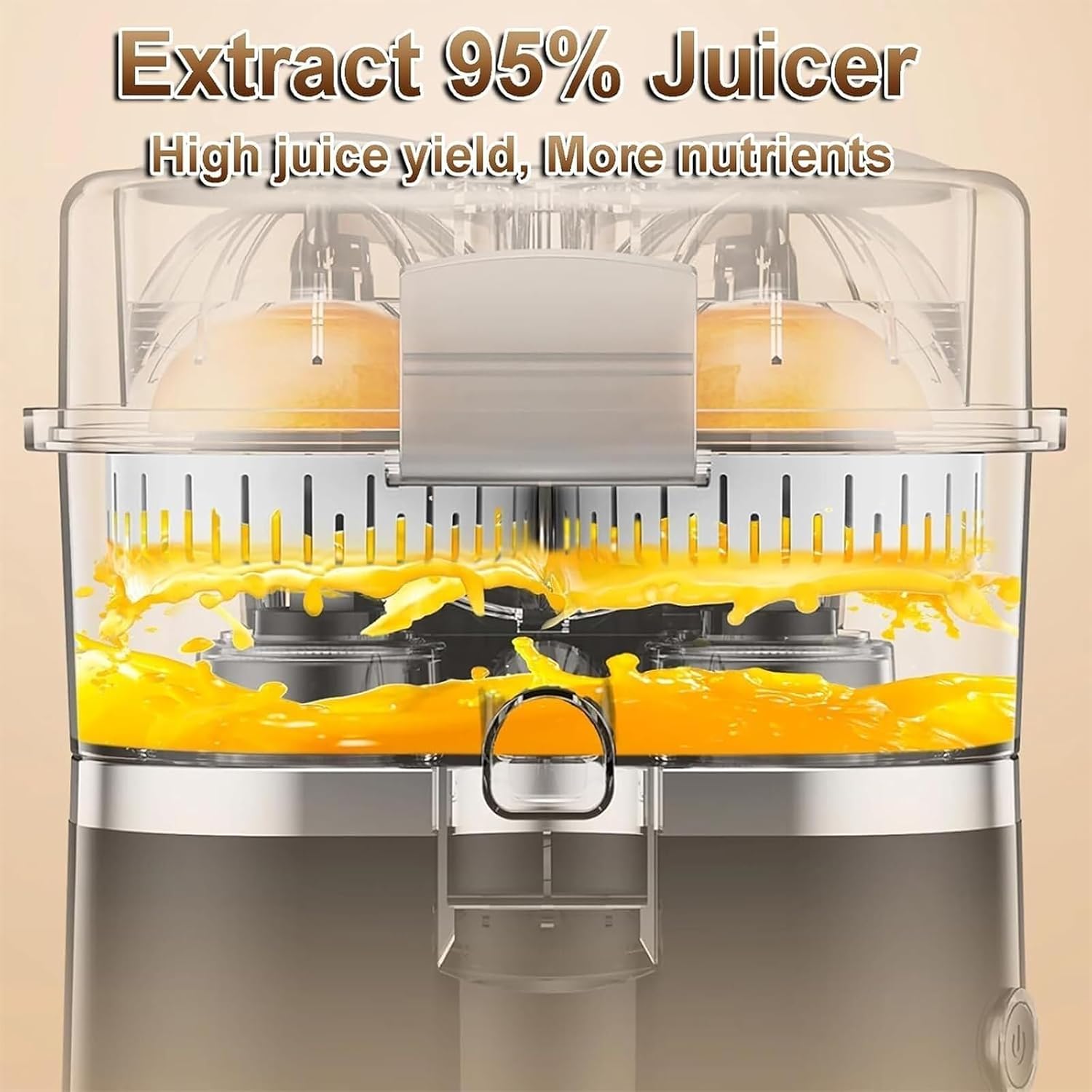 High-Speed 18000 RPM Motor, 8-blade Pulp Tank for Quick Juice Extraction in 20 Seconds, Easy to Clean with Separate Accessories, Perfect for Fresh Citrus Juices at Home