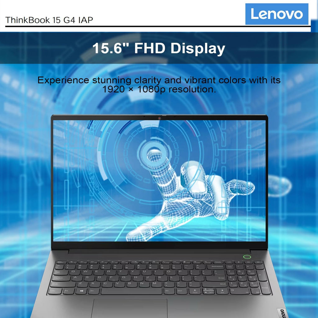 Lenovo ThinkBook 15 Gen 4 Business Laptop, 15.6' FHD Display, Intel i7-1255U, 16GB RAM, 512GB SSD, HDMI, Thunderbolt 4, Webcam, Wi-Fi 6, Fingerprint Reader, SD Card Reader, Windows 11 Pro, Grey