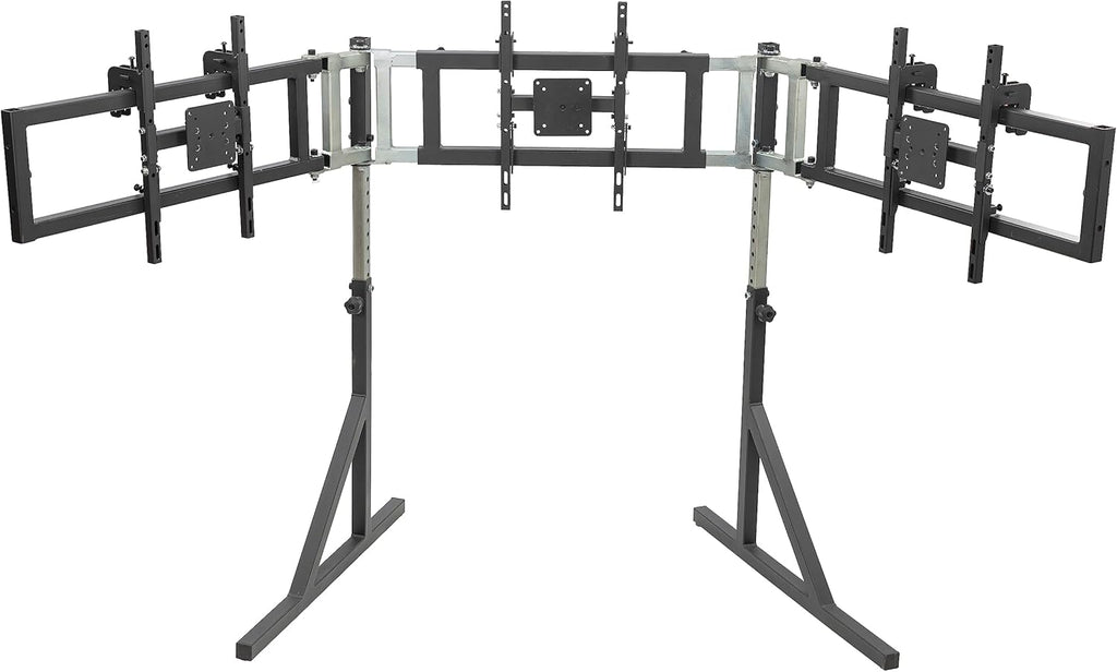 Triple Monitor Floor Stand GEN2 for Racing and Flight Simulators Model LD | for Monitors up to 100x100mm VESA Mount or 24, 27, 32, 34-39 (Triple Stand for Monitors, LD)