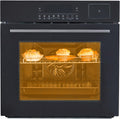 24 Inch Stainless Steel Toaster Oven and Black Air Fryer Combo: 70L Capacity, 3D Heating with Steam, Touch Control, Multi-Function Modes for Countertop Built-in Use