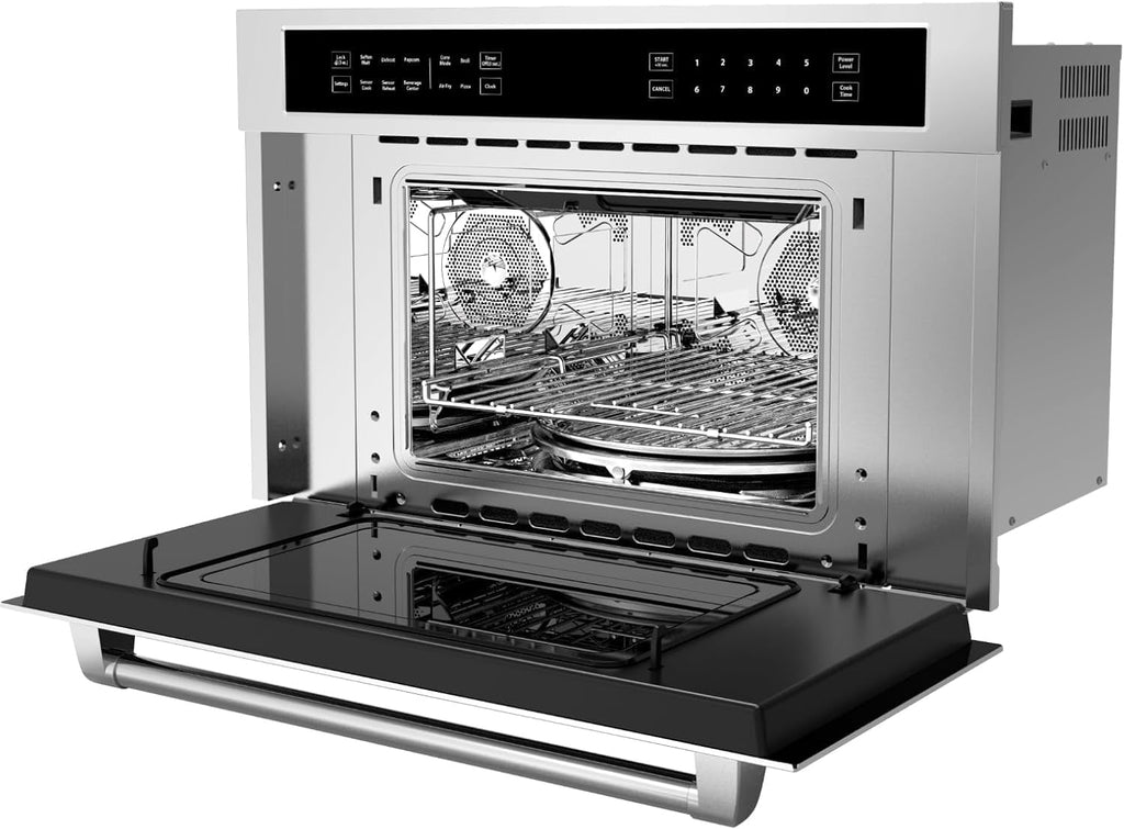GarveeHome 30 ft Microwave Convection Oven, 1.6 Cu Ft Built In Microwave Oven with Air Fryer-Child Safety Lock-Drop Down Door, 1700W Touch Control-Multiple Cooking Modes, Ideal for Modern Kitchens