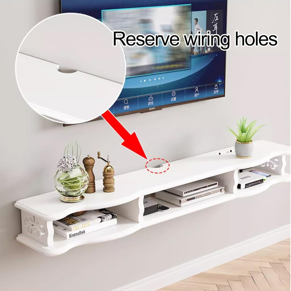 Floating TV Stand, Wall Mounted TV Shelf Ntertainment Media Center TV Unit Audio and Video Equipment Rack for Media Room Gaming Room and Home, for 32-75in TVs (Size : 120x24x16cm/47x9x6in)
