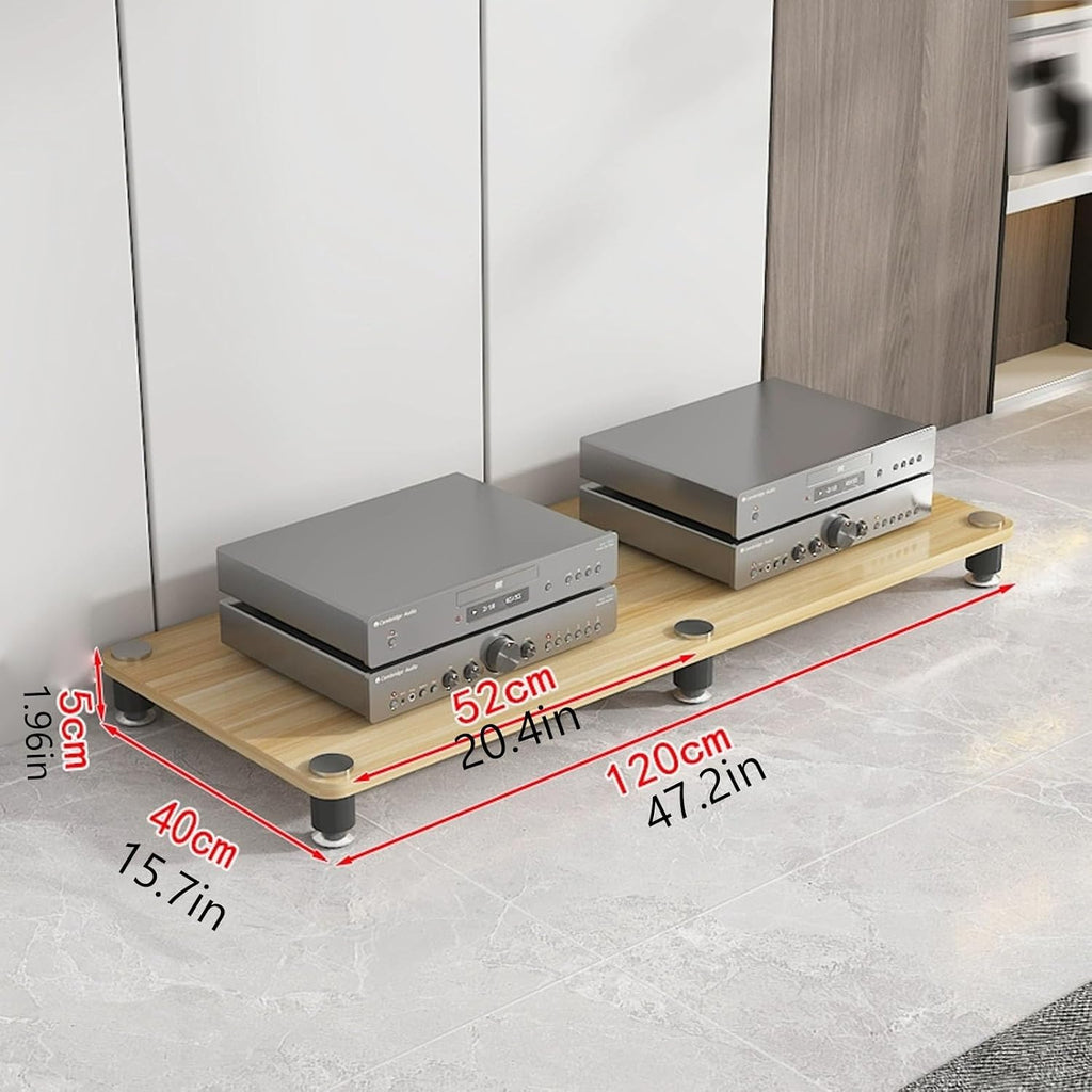 AV Media Stand, Audio Rack Corner Component Cabinet, Open Storage Shelf, Power Amplifier Shelf Equipment, TV Printer Storage Stand, for Home, Office(White,1 Tier 5CM/1.9in)