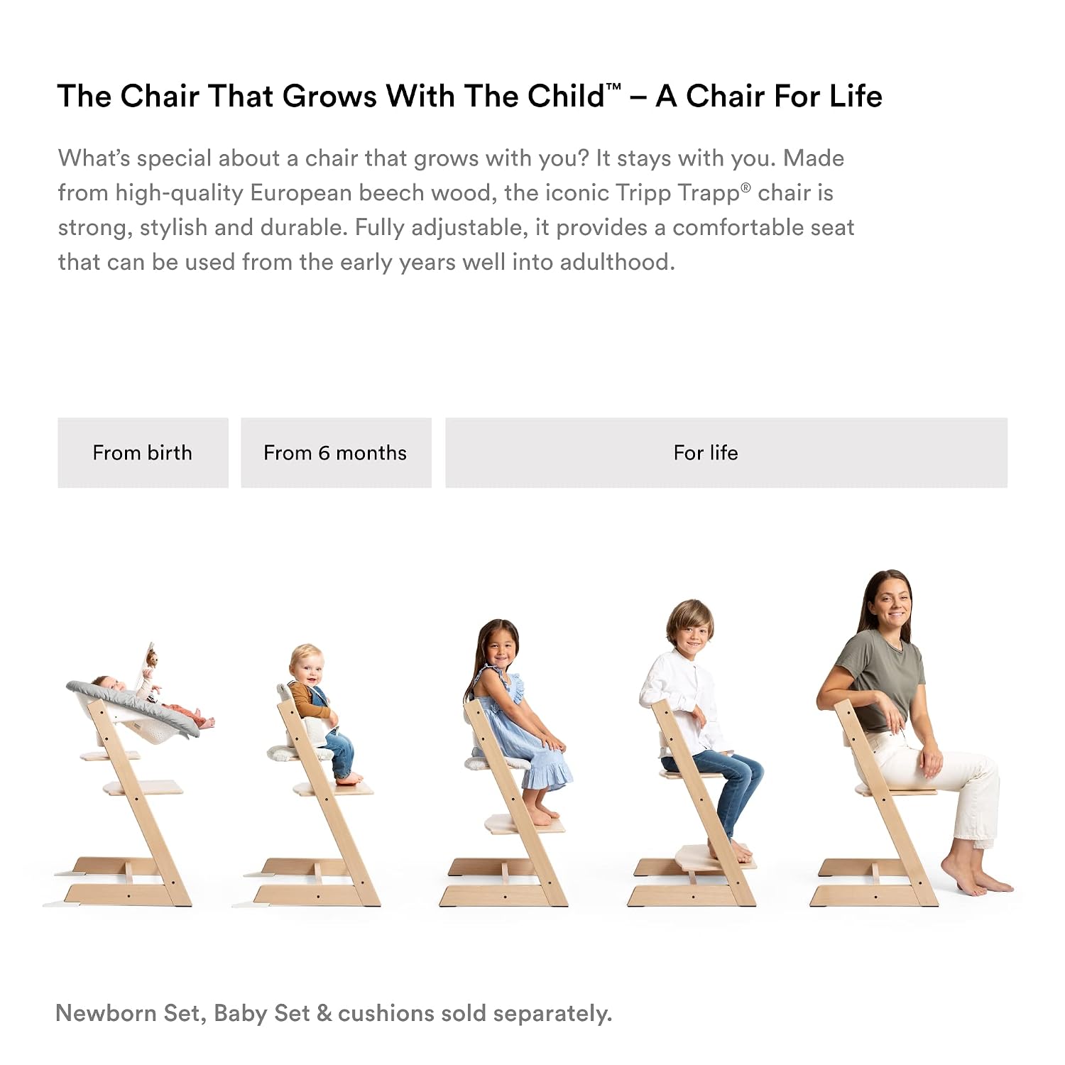 Tripp Trapp Chair from Stokke, Glacier Green - Adjustable, Convertible Chair for Toddlers, Children & Adults - Convenient, Comfortable & Ergonomic - Classic Design