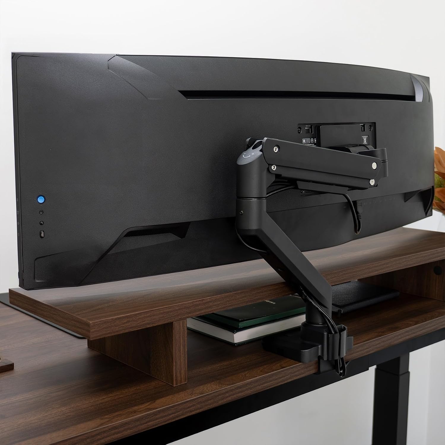 Desky Heavy Duty Ultrawide Monitor Arm – Adjustable Gas Spring Desk Mount for 17–49' Monitors, VESA 75/100, 44 lbs Capacity – Space Grey