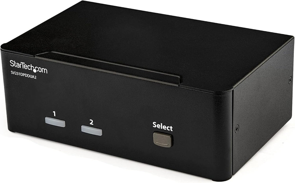 StarTech.com 2-Port DisplayPort KVM Switch - Dual-Monitor - 4K 60 - with Audio & USB Peripheral Support - DP 1.2 - USB Hub, TAA (SV231DPDDUA2)