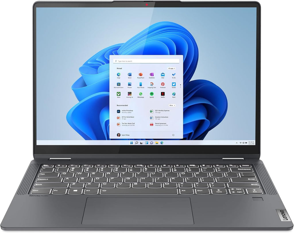 Lenovo IdeaPad Flex 5i - (2023) - Everyday Notebook - 2-in-1 Laptop Computer - Windows 11-14' WUXGA Touchscreen - 8GB Memory - 256GB Storage - Intel Core i3-1215U - Fingerprint Reader - Storm Grey