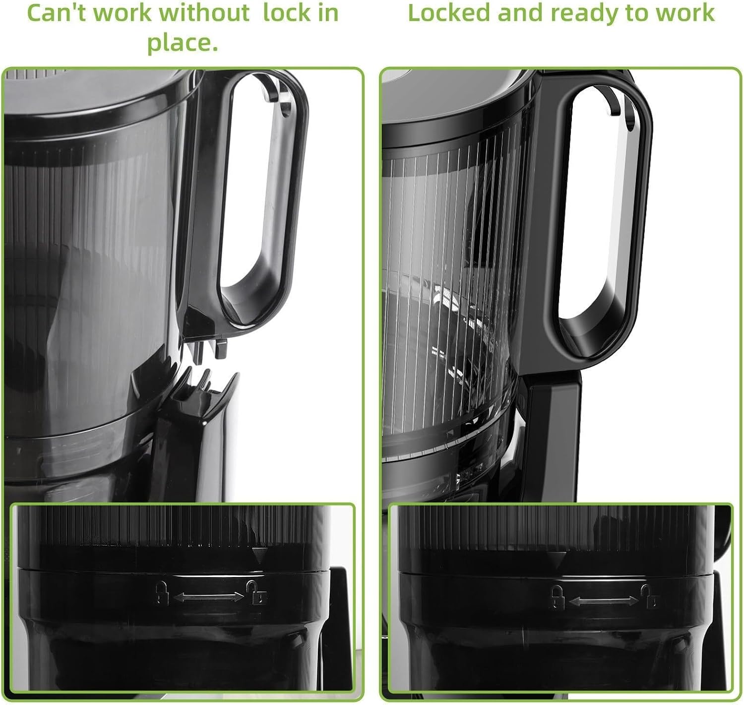 Masticating Juicer with 130mm Feed Chute, 250W Cold Press Juicer, 1.6L Capacity, Slow Juicer for Whole Fruits & Vegetables, Easy to Clean, Grey