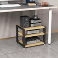 Small 3 Tier Audio Cabinet Rack, Wood Audio Video Component Tower, AV Media Equipment Stand, Floor Standing Corner Shelf for Record Player