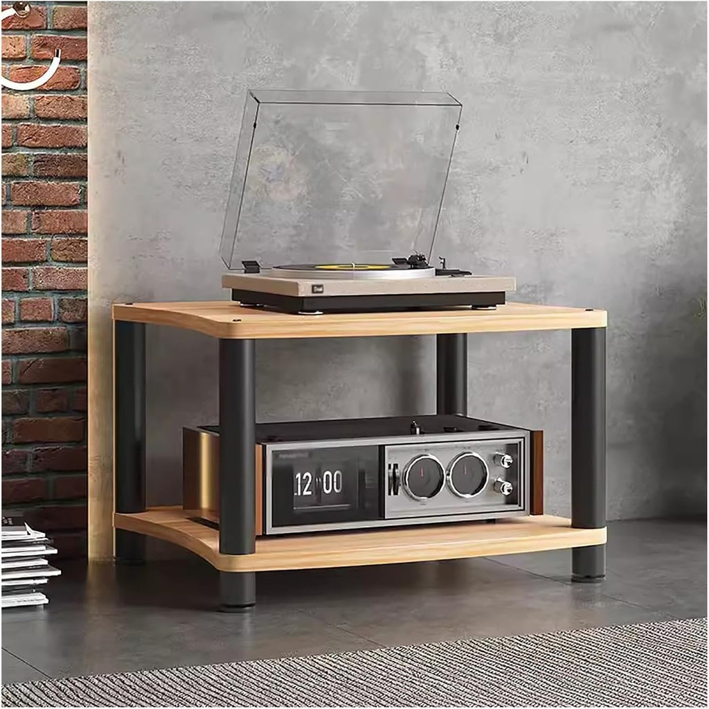 Stereo Stands for Small Spaces/Living Room/Bedroom/Home, 1/2/3/4-tier Wooden & Metal Av Component Media Stand Stereo Cabinet, Heavy Duty Audio Equipment Rack, #1-2 Tier