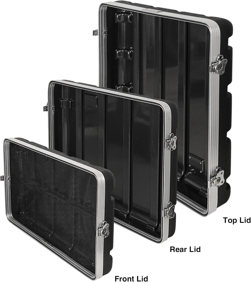 Sound Town Lightweight and Compact 6U ATA ABS Rack Case, with Slant Mixer Top, 21' Depth, 10U Top and 6U Side Spaces (STMR-A10X6U)