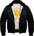 SKY-SELLER Mens Motorcycle Driver Gosling Scorpio Logo Bomber Satin Jacket - Lightweight Jacket For Men