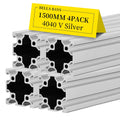 4pcs 4040 V Slot Aluminum Extrusion Profile 1500mm 59inch European Standard Anodized Extruded Linear Rail Guide Frame for DIY Workbenche Furniture Fitness Equipment Machinery Shelf Silver BELLA BAYS