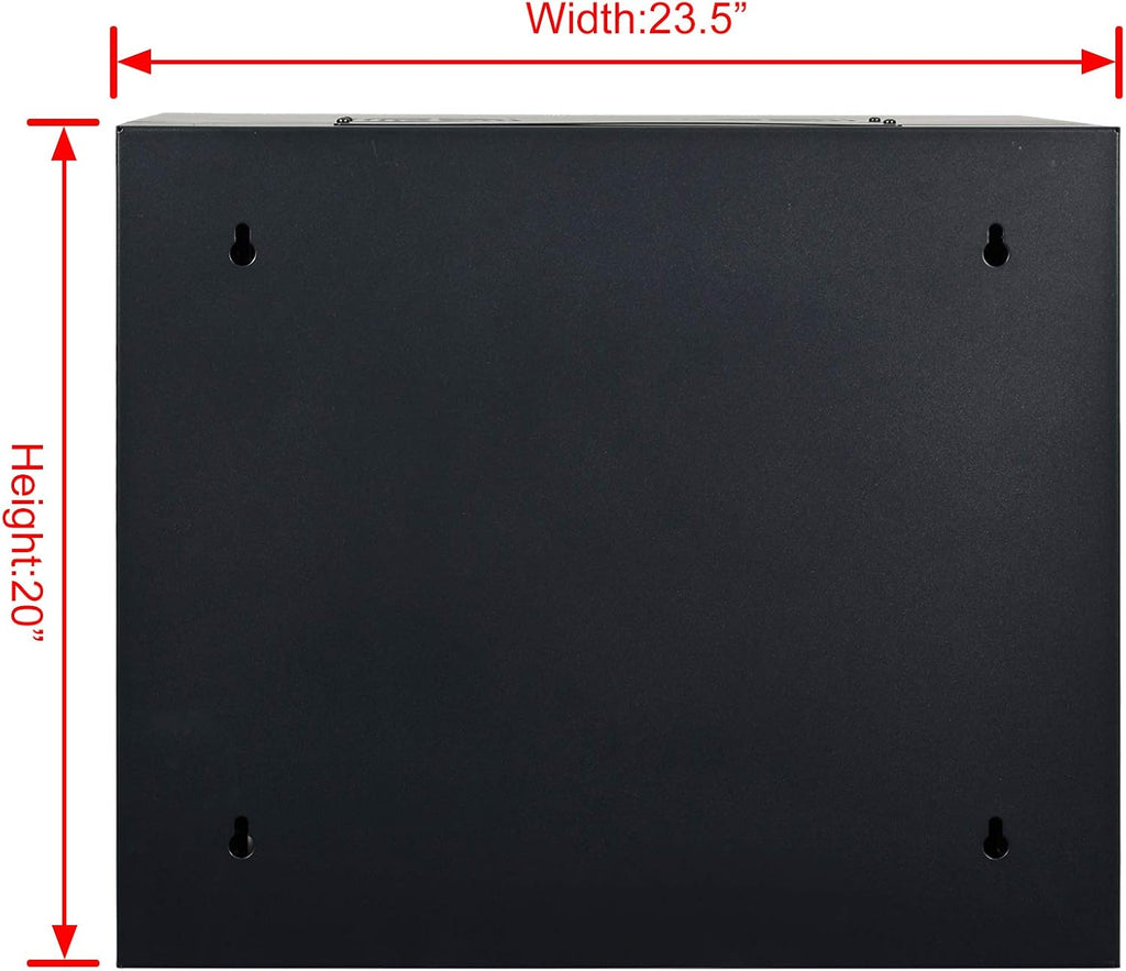 AEONS 9U Professional Wall Mount IT Cabinet Enclosure Double Section Hinged Swing Out 19-Inch Server Network Rack with Vented Door 22-Inches Deep Black (Fully Assembled)
