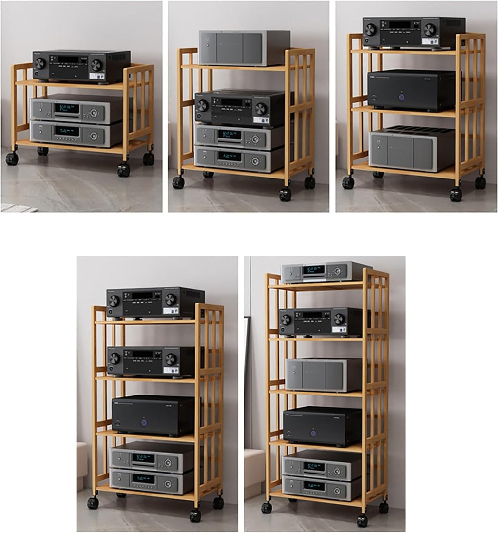 Audio Rack Cabinet for Home Theater/Meeting Room/Store, Corner Record Player Table/TV Stand for DVD & Books & Projectors, Audio Video Equipment Rack(60cm/23.6in)