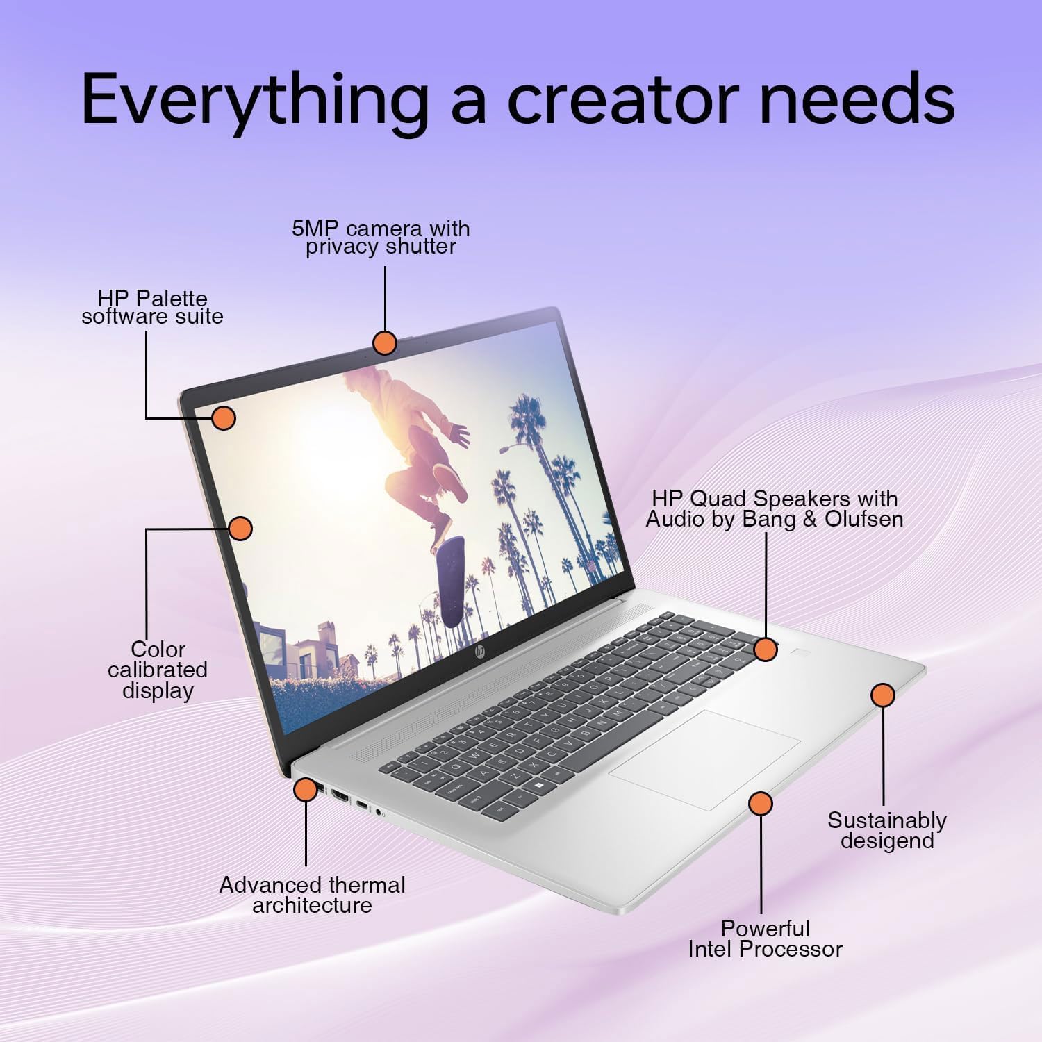 HP Essential Laptop, 17.3' FHD Display, Intel Core i5-1334U, 32GB RAM, 2TB PCIe M.2 SSD, Wi-Fi 6, Webcam, Backlit Keyboard, Windows 11 Home, Silver