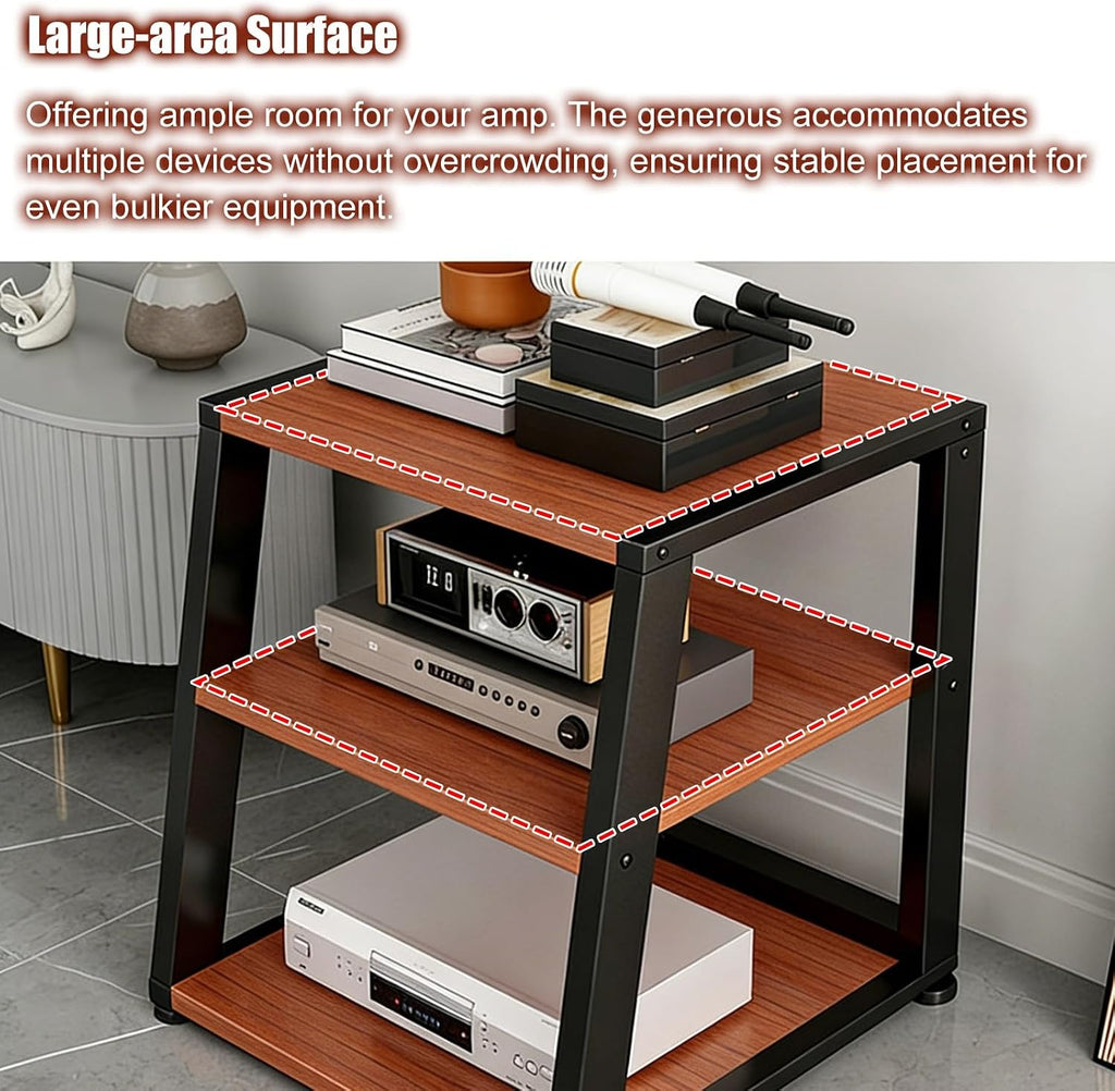 Heavy Duty Storage Rack with Casters, 2-5 Tier Utility Shelf, Adjustable Metal Stand for Home & Office, Hi-Fi Audio Equipment Organizer, Sturdy Rolling Cabinet
