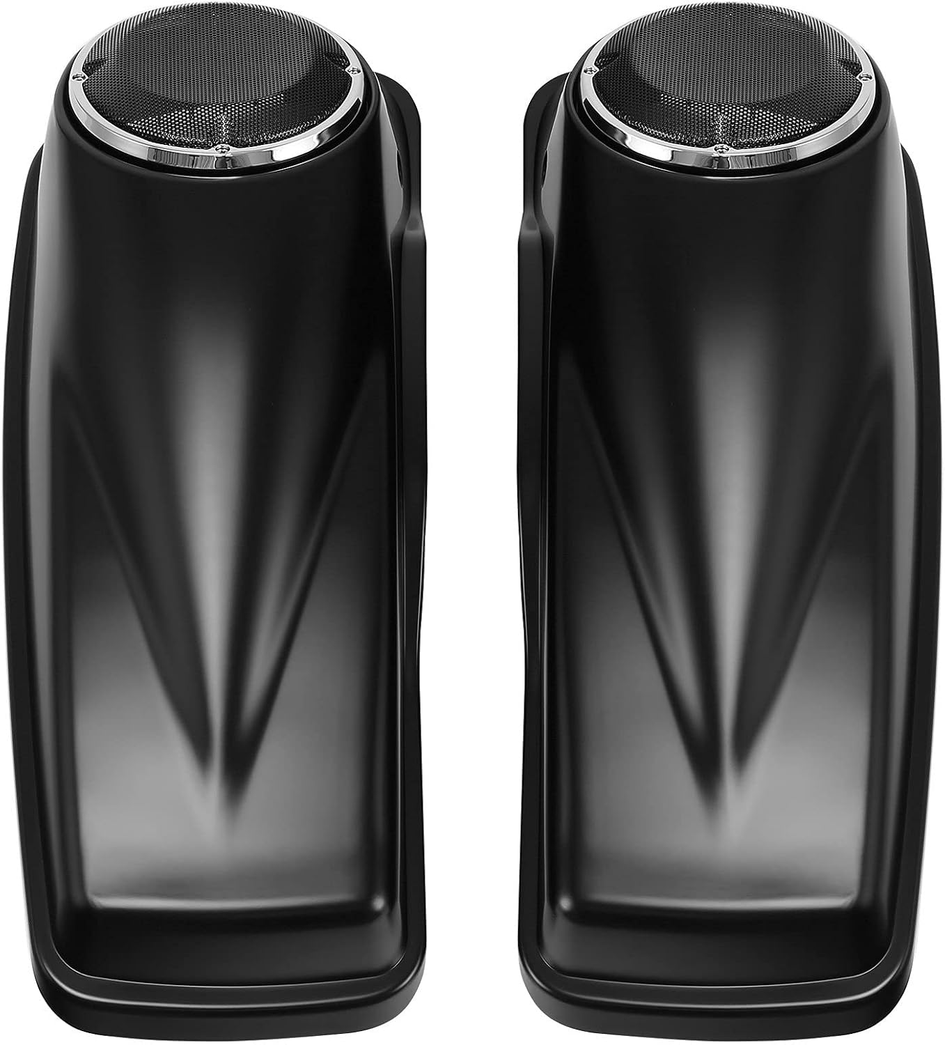 HR3 Color-Matched Black Denim Saddlebag Lids w/ 6.5' Speaker Grills Compatible with 2014-later Harley Touring Road Glide Street Glide Ultra Limited Electra Glide Standard
