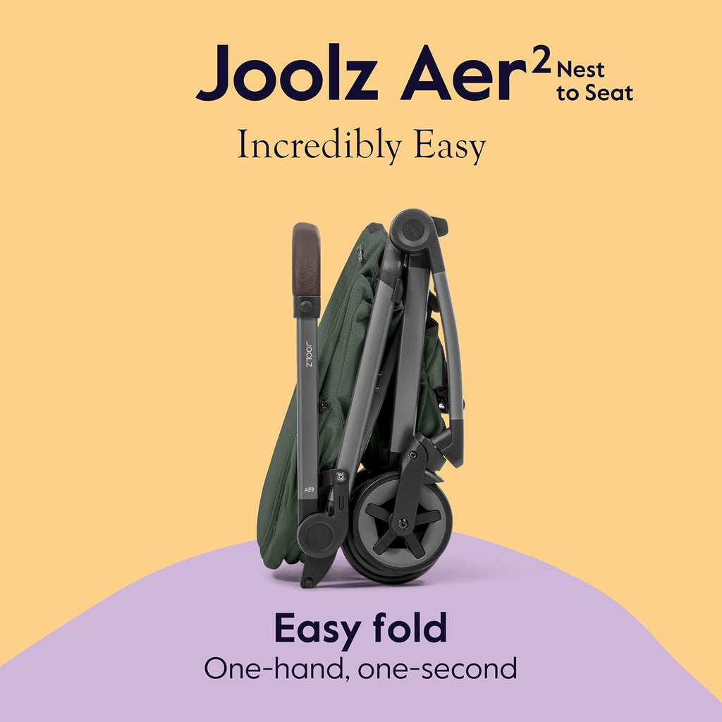 Joolz AER2 Nest-to-Seat Accessory for Newborn-to-Toddler Use (Up to 33 lbs) - Lightweight Compact Parent-Facing Seat, (Chassis Not Included) Airplane-Approved - One-Hand Fold- (Forest Green)