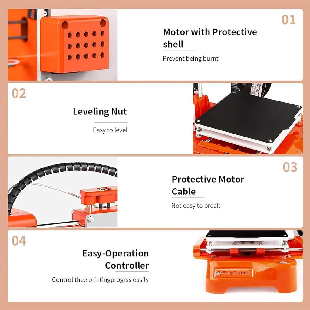 3D Printer Mini Desktop Printing Machine,Leveling-Free Printer,Uniform Heating,100X100X100mm Printing Size,for Beginners, Kids, Student Education, Gifts