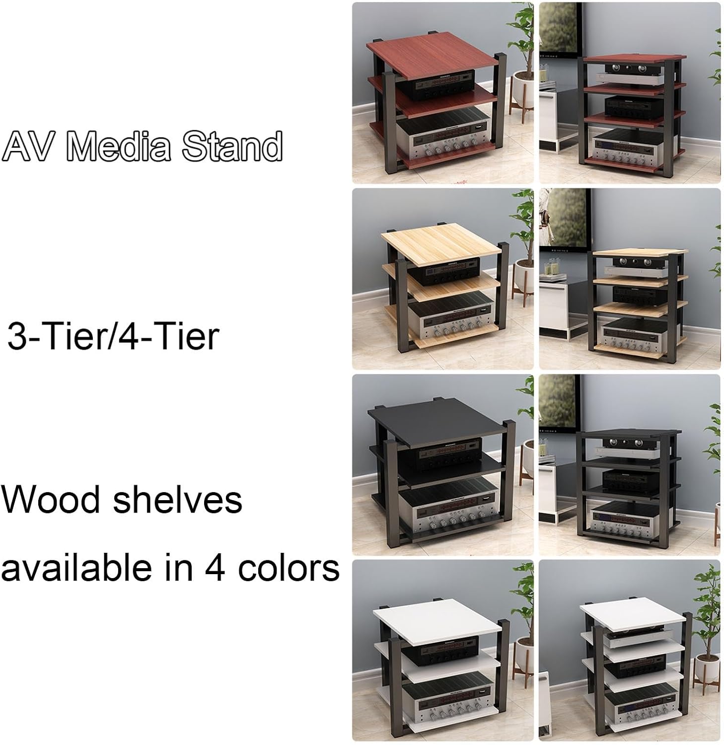 Modern 3-Tier Wooden AV Stand - Stylish Corner Cabinet for Home/Office/Theater, Storage for CD Players & Audio Equipment, Functional & Sleek Design