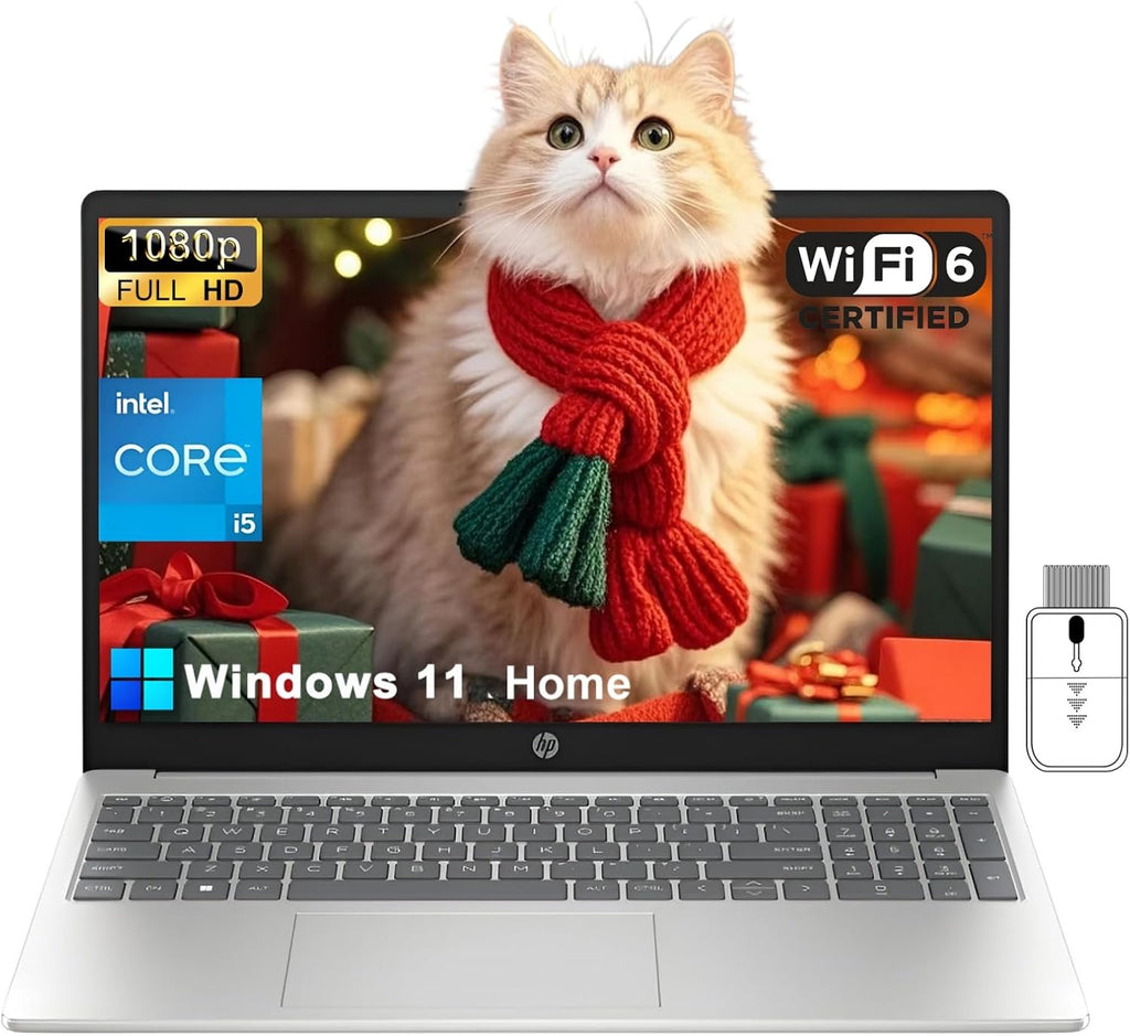 HP 15.6' FHD Laptop Computer for Business & Student, Intel 10 Core i5 (Up to 4.4 GHz), Intel Iris Xe Graphics, 32GB RAM 1TB SSD, Numeric Keypad, Wi-Fi 6, Bluetooth 5.3, Windows 11 Home, w/Accessory