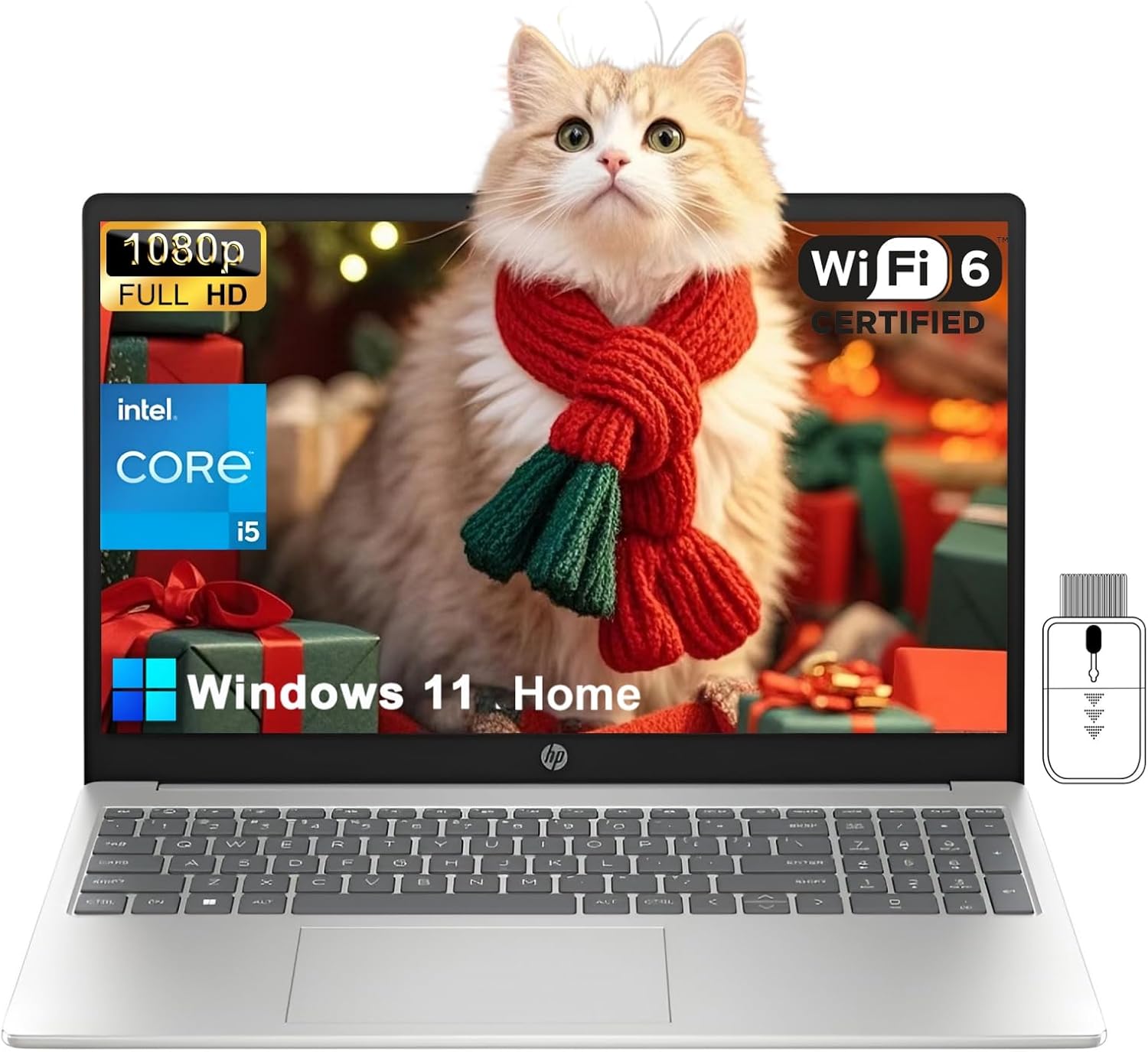 HP 15.6' FHD Laptop Computer for Business & Student, Intel 10 Core i5 (Up to 4.4 GHz), Intel Iris Xe Graphics, 32GB RAM 1TB SSD, Numeric Keypad, Wi-Fi 6, Bluetooth 5.3, Windows 11 Home, w/Accessory