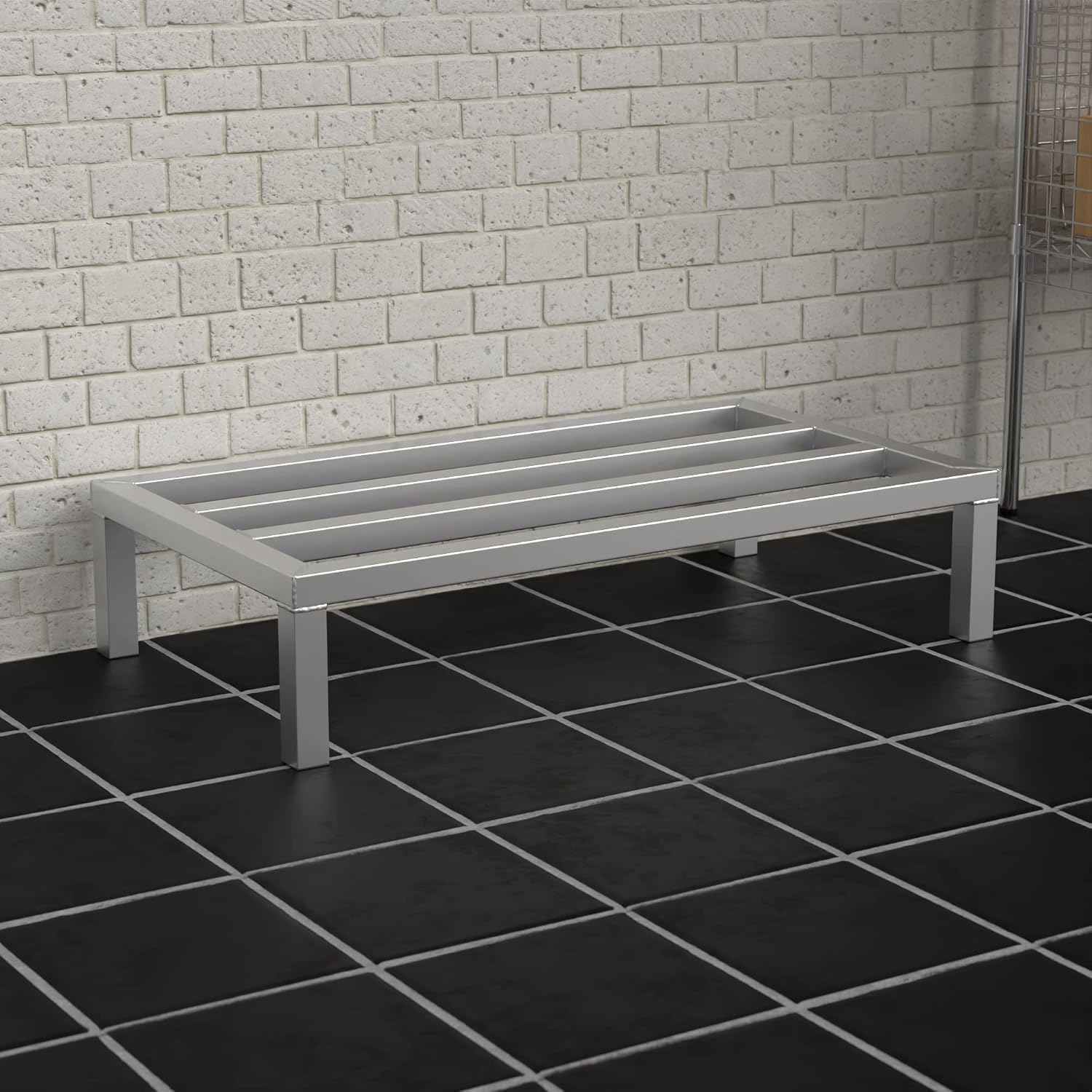 36'' x 20'' x 8'' Aluminum Welded NSF Certified Dunnage Rack - 1630 lb. Capacity, for Restaurant, Storage, Warehouse, Garage