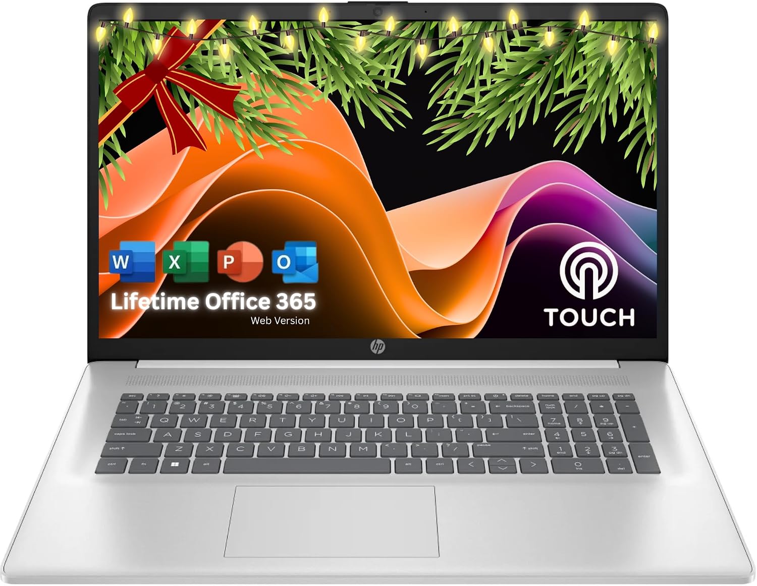 HP 17.3' Touchscreen Laptop with Microsoft Office 365 for The Web • Intel 8-Cores • 16GB RAM • 512GB SSD • 10-Key Number Pad • Windows 11 W/O Mouse