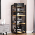 5 Tier Tall Audio/Video Tower Corner Media Component Stand, Home Theater Office Stereo Entertainment Cabinet Speaker Gaming Console CD DVD Player Storage Rack, Large Electronic Equipment Shelf(Beige